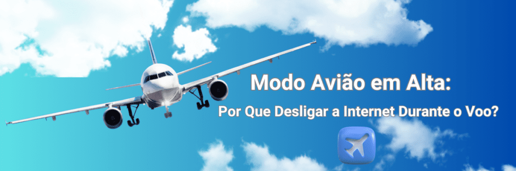Avião contra céu azul ilustrando o desligamento da internet durante voos.
