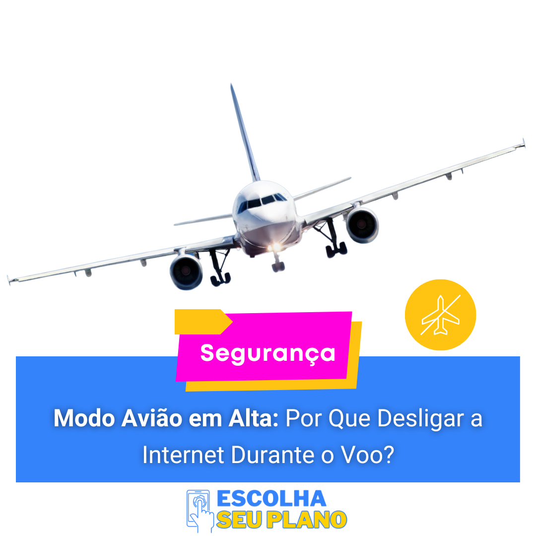 Avião em voo destacando a importância do modo avião para a segurança.