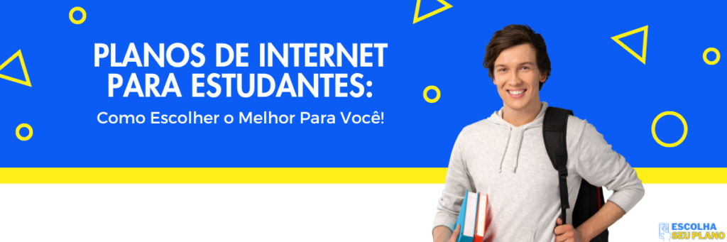 Estudante masculino feliz segurando livros com gráficos de planos de internet ao fundo.